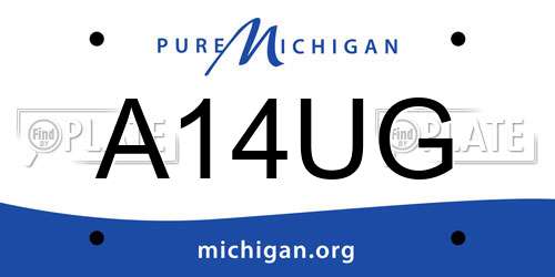 A14UG Michigan License Plate