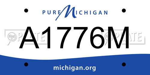A1776M Michigan License Plate