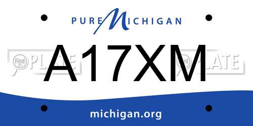 A17XM Michigan License Plate
