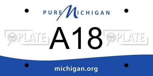 A18 Michigan License Plate
