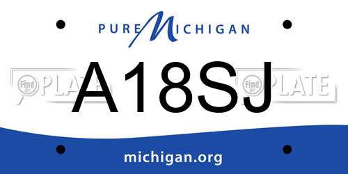 A18SJ Michigan License Plate