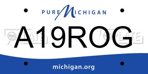 A19ROG Michigan License Plate