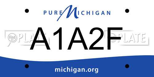 A1A2F Michigan License Plate
