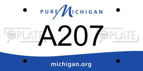 A207 Michigan License Plate