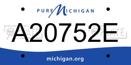 A20752E Michigan License Plate