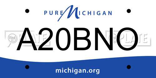 A20BNO Michigan License Plate