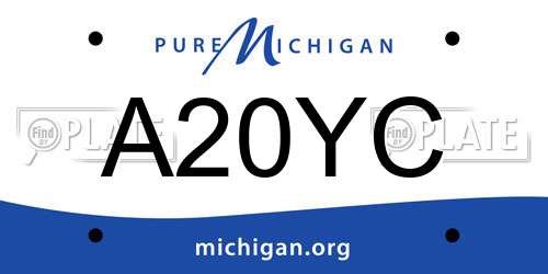 A20YC Michigan License Plate