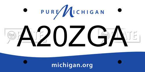 A20ZGA Michigan License Plate