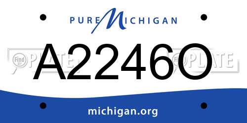 A2246O Michigan License Plate