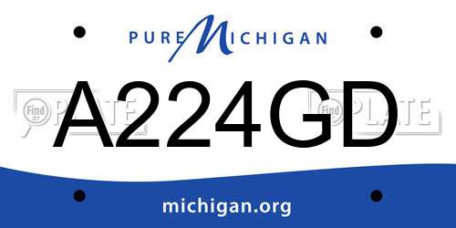 A224GD Michigan License Plate