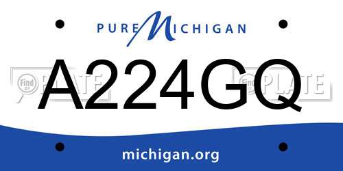 A224GQ Michigan License Plate