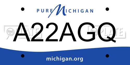 A22AGQ Michigan License Plate