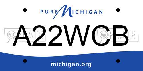 A22WCB Michigan License Plate