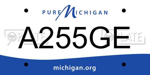 A255GE Michigan License Plate