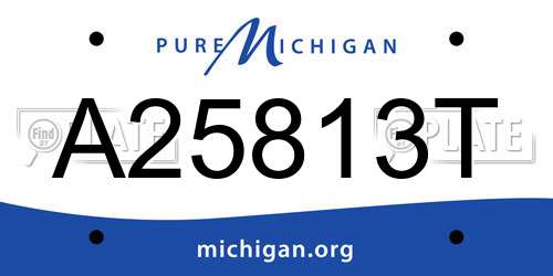 A25813T Michigan License Plate