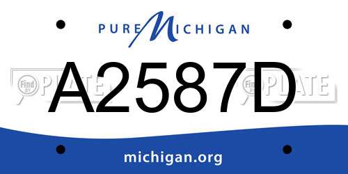 A2587D Michigan License Plate
