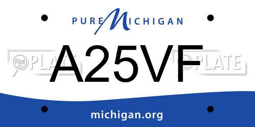 A25VF Michigan License Plate