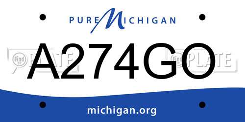 A274GO Michigan License Plate