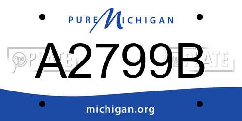 A2799B Michigan License Plate