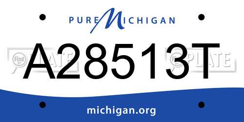 A28513T Michigan License Plate