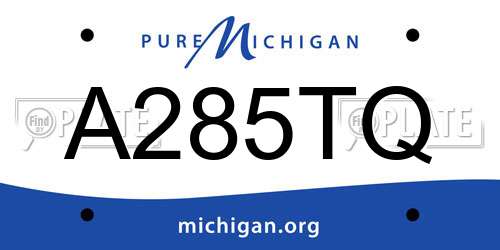 A285TQ Michigan License Plate