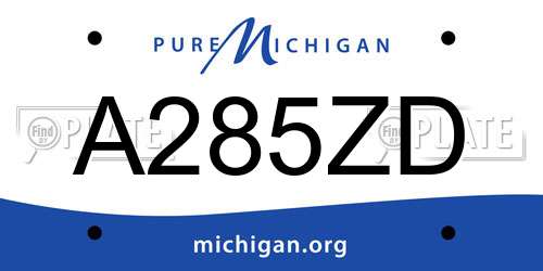 A285ZD Michigan License Plate
