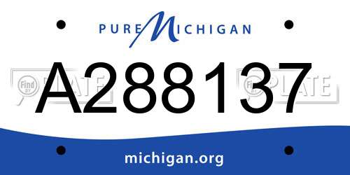 A288137 Michigan License Plate