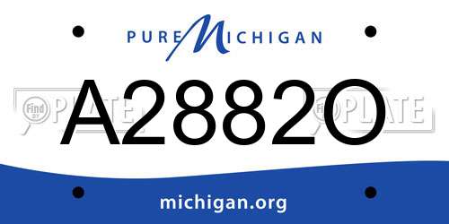 A2882O Michigan License Plate