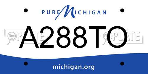 A288TO Michigan License Plate
