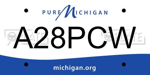 A28PCW Michigan License Plate