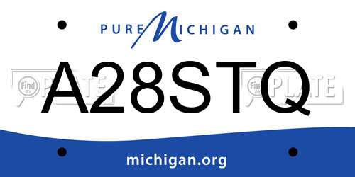 A28STQ Michigan License Plate
