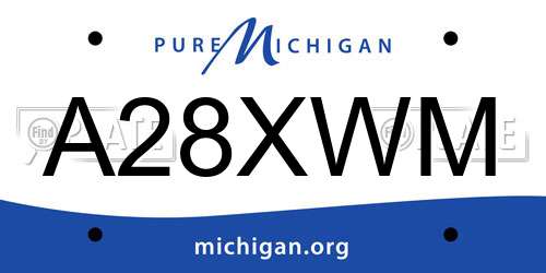 A28XWM Michigan License Plate