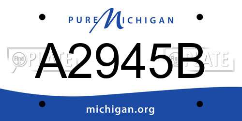 A2945B Michigan License Plate