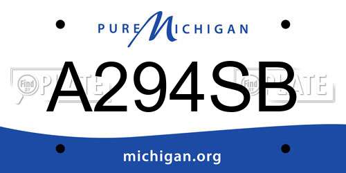 A294SB Michigan License Plate