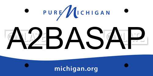 A2BASAP Michigan License Plate