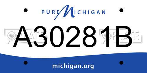 A30281B Michigan License Plate