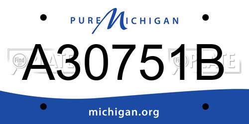 A30751B Michigan License Plate