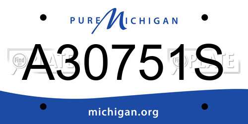 A30751S Michigan License Plate