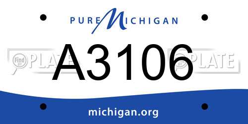 A3106 Michigan License Plate