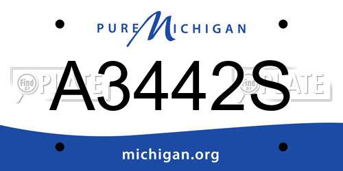 A3442S Michigan License Plate