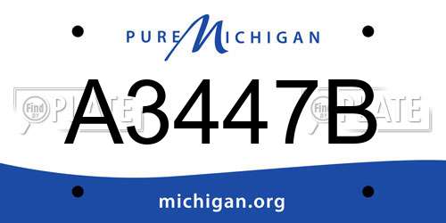 A3447B Michigan License Plate