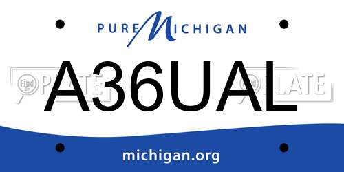 A36UAL Michigan License Plate
