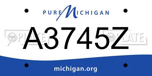 A3745Z Michigan License Plate