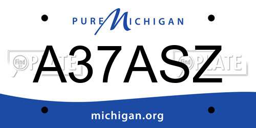 A37ASZ Michigan License Plate