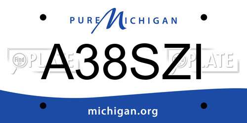 A38SZI Michigan License Plate