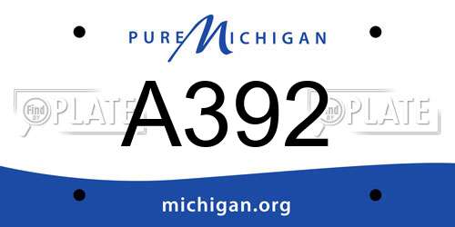A392 Michigan License Plate