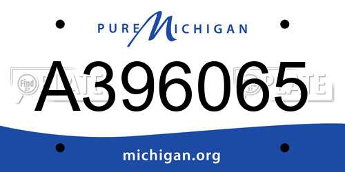 A396065 Michigan License Plate