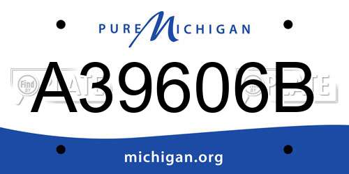 A39606B Michigan License Plate
