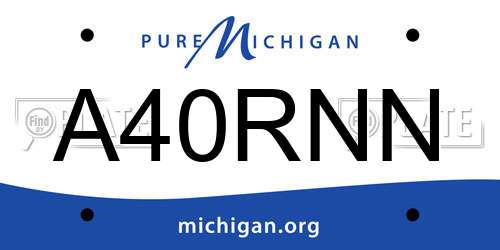 A40RNN Michigan License Plate