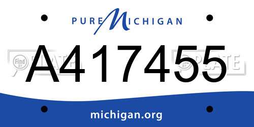 A417455 Michigan License Plate